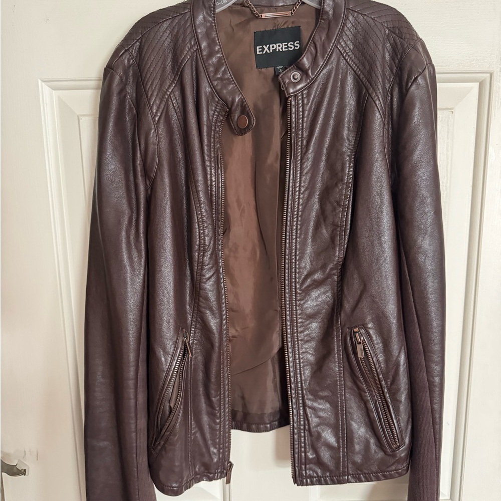Express Women's Dark Brown Leather Jacket